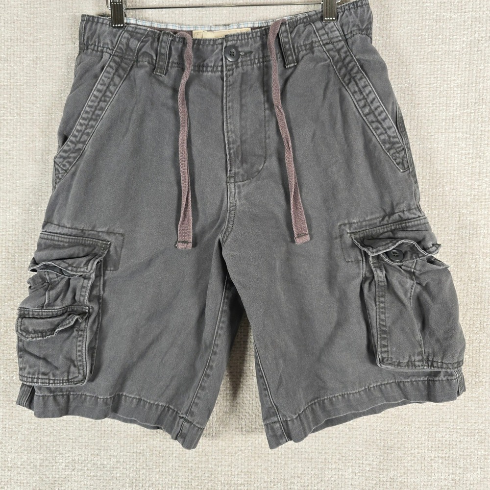 Vintage Faded Glory Cargo Shorts Mens 30 Charcoal Grey Y2K Skater Cotton 10"